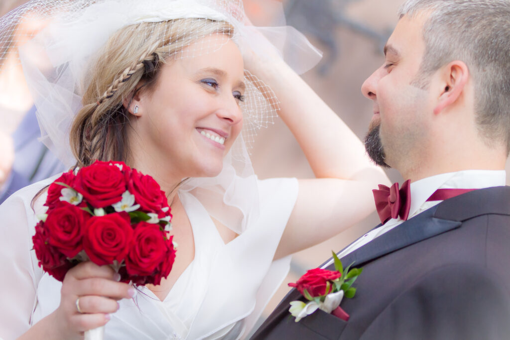 Happy young couple after the wedding ceremony